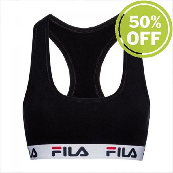 Fila 1 Pack Unlined Women's Bras - Black,NZ 63-8973